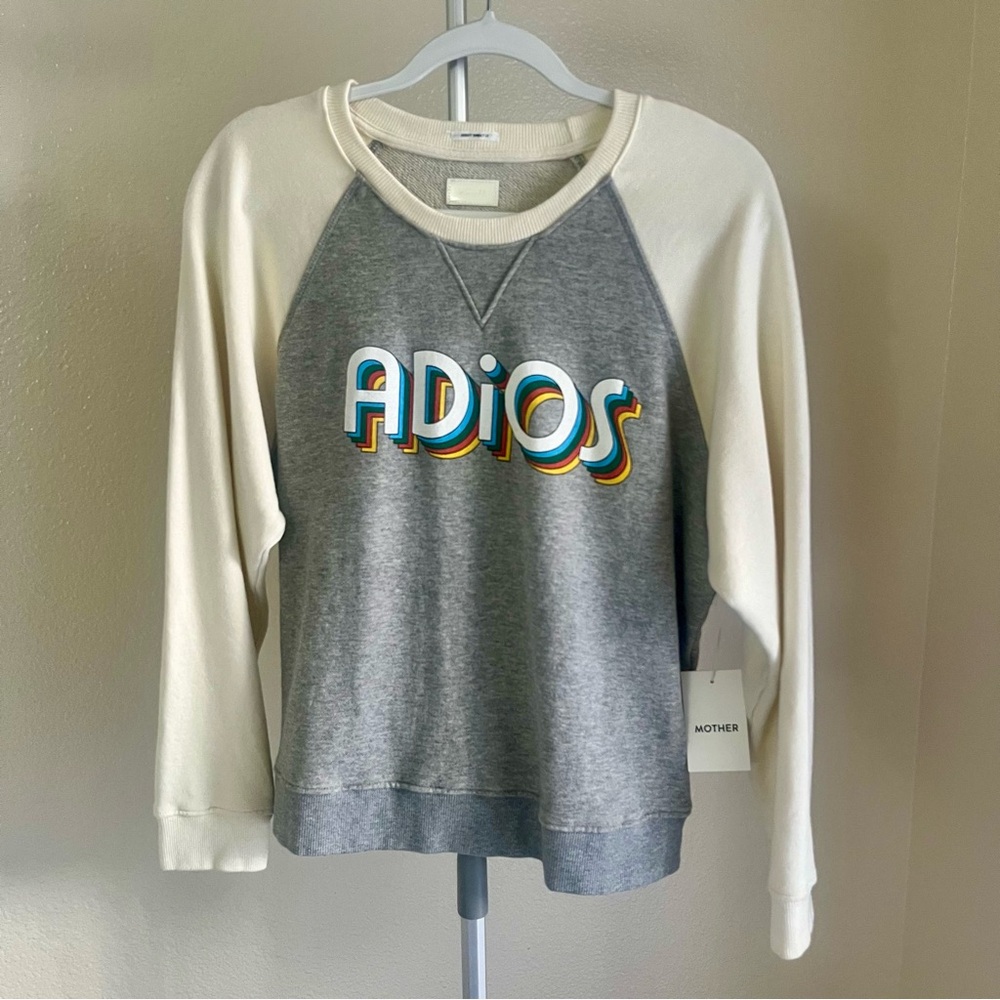 MOTHER The Square Adios Raglan Sweatshirt Size L NWT